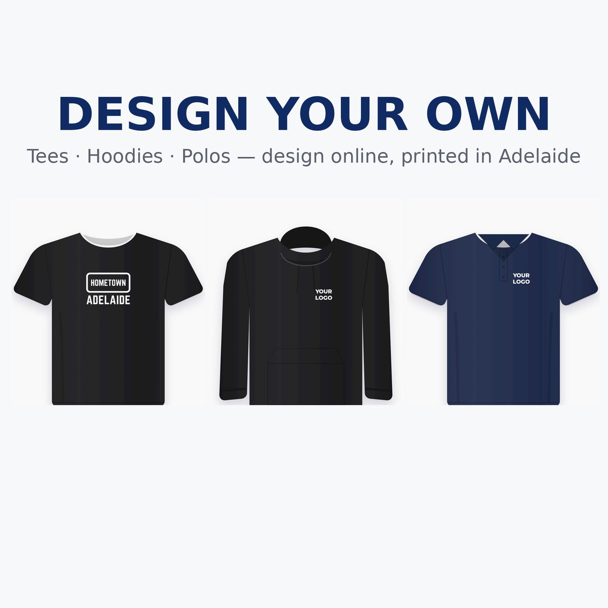 Design your own tees, hoodies and polos