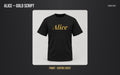 Gold Script Name Tee mockup
