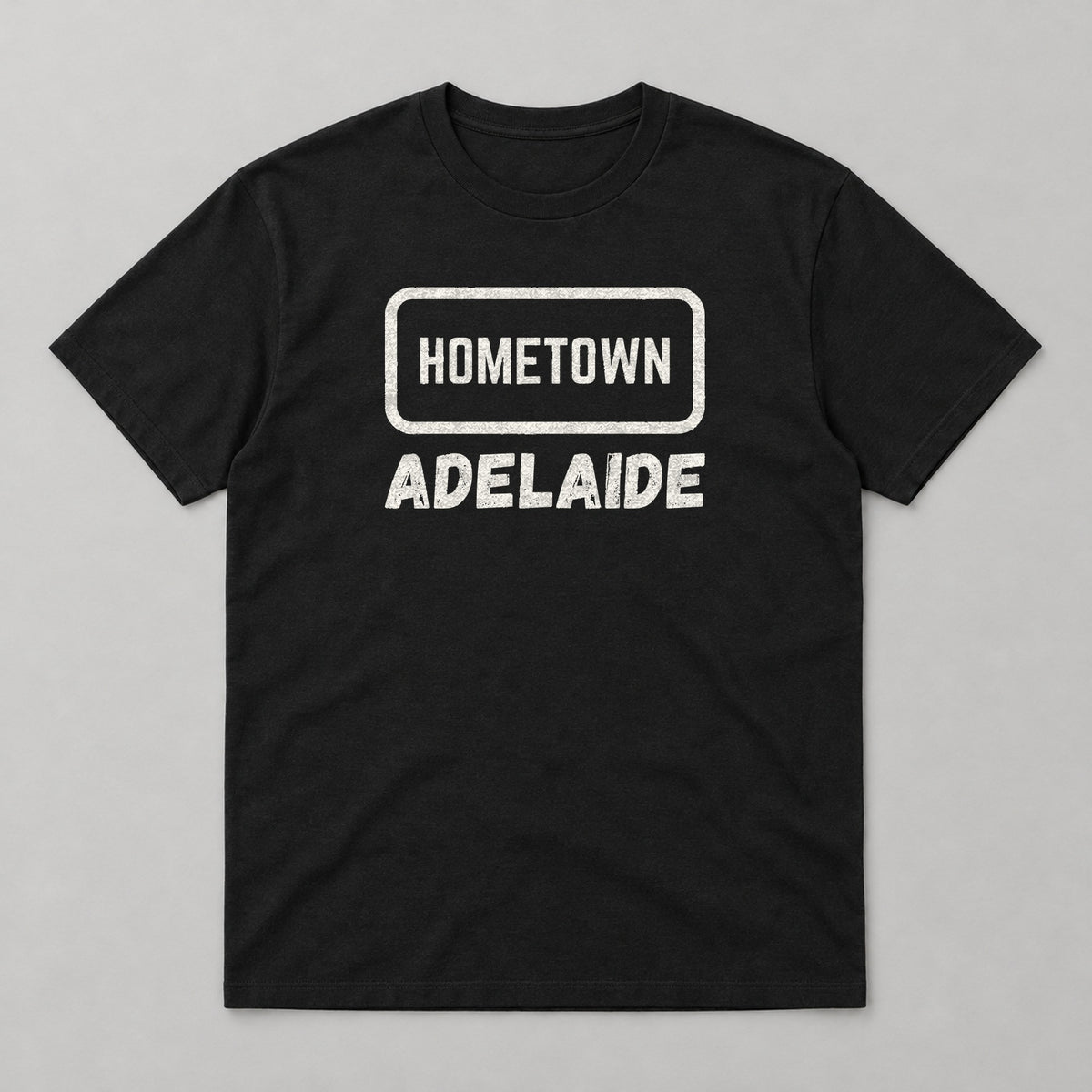 Hometown Adelaide T-shirt – black tee, white print