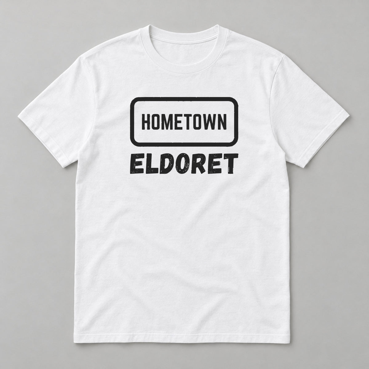 Hometown Eldoret T-shirt – white tee, black print