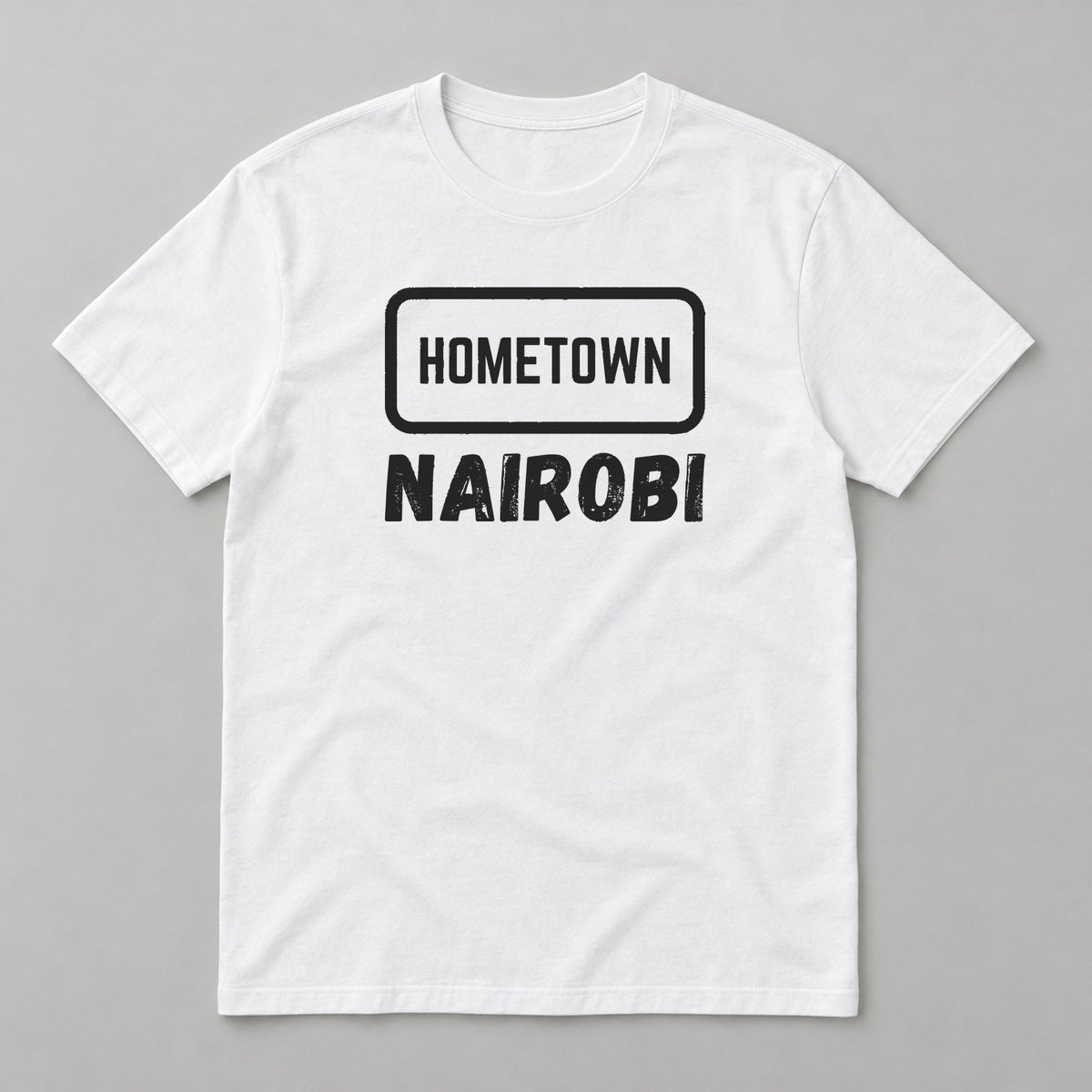 Hometown Nairobi T-shirt – white tee, black print
