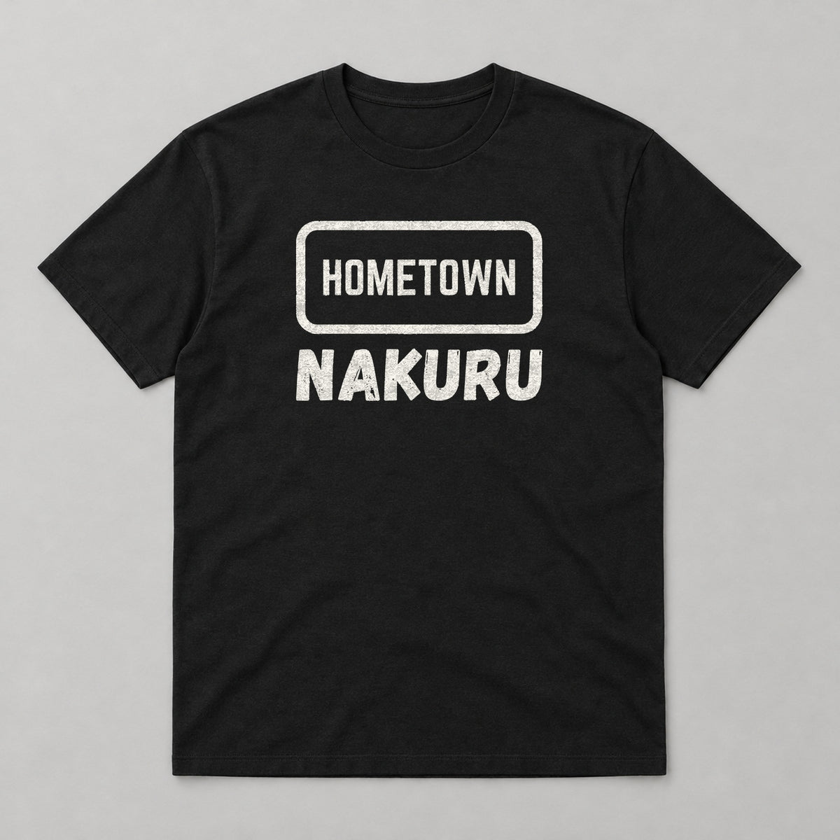 Hometown Nakuru T-shirt – black tee, white print