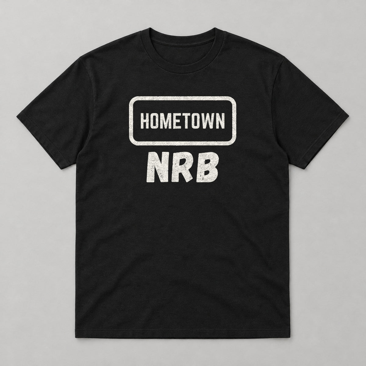 Hometown NRB T-shirt – black tee, white print